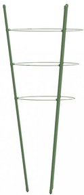 5 db zöld acél kerti növénytámasz 3 gyűrűvel 60 cm