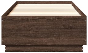 barna tölgyszínű szerelt fa ágykeret LED-del 90 x 200 cm