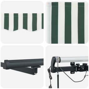 Automatikus Behúzható Napellenző LED-del zöld és fehér 400x300 cm
