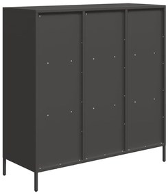 fekete acél magasszekrény 101,5 x 39 x 103,5 cm