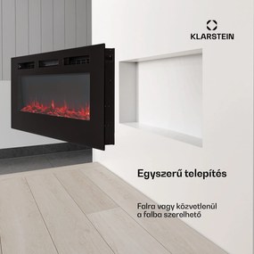 Klarstein Galeras, elektromos fali és beépített kandalló, 1800 W, LED, 3 szín, időzítő