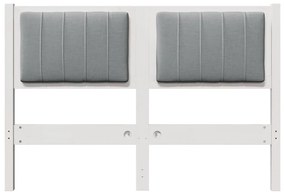 Kárpitozott fejtámla fejtámlával Fehér 120 cm Tömör fenyőfa