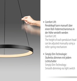 Paul Neuhaus modern függeszték hoop fekete pln2851-18