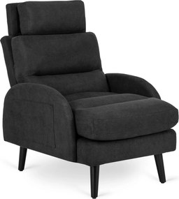 Pihenőfotel fekete színben, lábtartóval HENRY