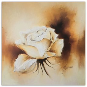 Gario Vászonkép Mint egy kézzel festett fehér rózsa Méret: 40 x 40 cm