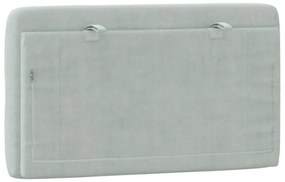 világosszürke bársony fejtámla párna 80 cm