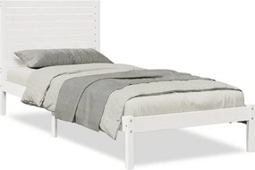 vidaXL fehér tömör fa extra hosszú ágykeret matrac nélkül 90 x 210 cm