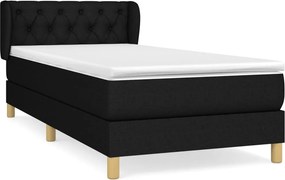 vidaXL fekete szövet rugós ágy matraccal 80 x 200 cm
