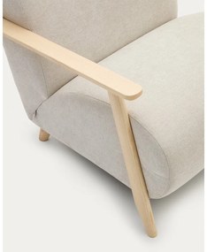 Bézs-krémszínű zsenília fotel Meghan – Kave Home