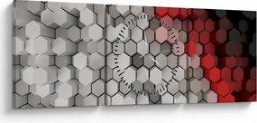 Kép - 3D hatszögek (órával) (90x30 cm)