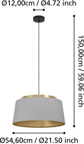 Függeszték Szürke ALMERIMAR EGLO 390173