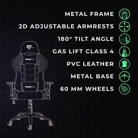 FragON Gamer szék - 2X Series Rev. 2.0, fekete/fehér