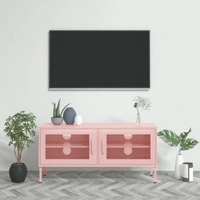 rózsaszín acél TV-szekrény 105 x 35 x 50 cm