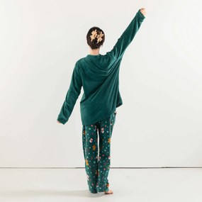 SNOWMAN AND GINGERBREAD zöld mikroplüss pizsama - különböző méretben Méret: L