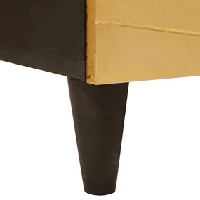Széf 2 pcs Fekete és Arany 60 x 33 x 75 cm tömör mangófa
