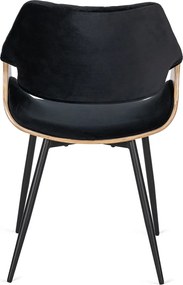 DAKOTA bársony szék fekete / arany tölgy színben