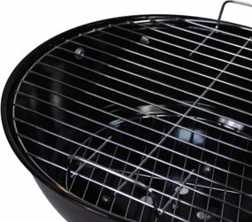 Kompakt faszenes golyósgrill  hőmérővel fekete