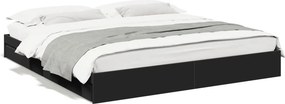 vidaXL fekete szerelt fa ágykeret 200 x 200 cm