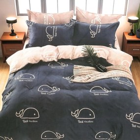 Pamut ágynemű KIDDO GREY WHALE 140X200 cm