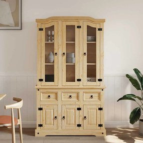 Corona barna tömör mexikói fenyő magasszekrény 112x43x196 cm