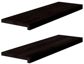 lépcsőfokok 2 db Sötétbarna 80x30x2 cm tömör fa tölgyfa