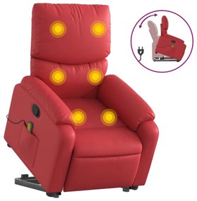 vidaXL piros műbőr dönthető masszázs- és állófotel