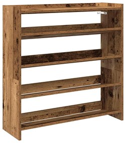 antik fa szerelt fa cipőtartó 80x25x81 cm
