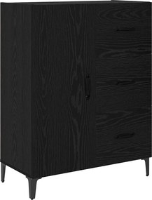 vidaXL Széf fiókkal Fekete tölgy 69,5 x 34 x 90 cm Faanyag
