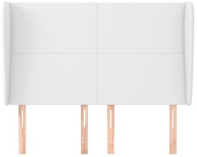 fehér műbőr fejtámla szárnyakkal 147x23x118/128 cm