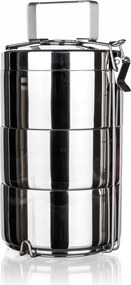 Banquet Akcent rozsdamentes duplafalú ételhordó, 3 részes