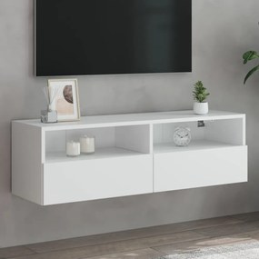 fehér szerelt fa fali TV-szekrény 100 x 30 x 30 cm