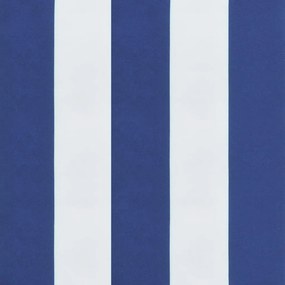kék és fehér csíkos szövet kerti padpárna 200 x 50 x 7 cm
