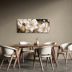 Kép - Virágok aranyban (120x50 cm)