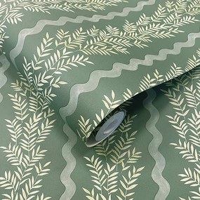 Holden Decor Tales of the Manor Pipkin Stripe zöld csíkos vlies tapéta – 91983