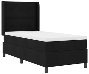 Boxspring Ágy Mattal &amp; LED Fekete 80x200 cm Szövet