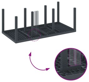 9 Darabos Kerti Étkezősor Párnákkal Antracit Poli Rattan