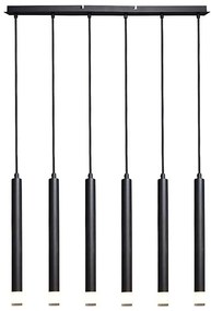 Rabalux 72362 - Csillár zsinóron RAMIRA 6xG9/5W/230V fekete