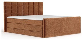 Narancssárga ágyneműtartós boxspring ágy 160x200 cm Ava – Maison de Rêve