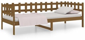 mézbarna tömör fenyőfa kanapéágy 90 x 200 cm