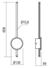 Redo 01-2701 - LED Fali lámpa DIAZ LED/18W/230V CRI 90 fekete