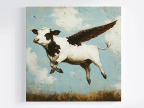Vászonkép Canvas Absztrakt Tehén Szárnyak Repülés Álom Fantázia 80x80