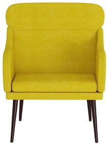 sárga bársonyfotel 63 x 76 x 80 cm