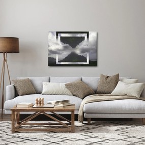 Kép - Hegyek Izlandon, geometrikus kollázs (70x50 cm)