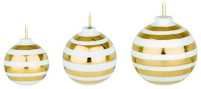 Omaggio 3 db fehér kerámia karácsonyfadísz aranyszínű részletekkel - Kähler Design