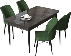 Arp étkezőgarnitúra, fekete márvány-khaki, 110 cm