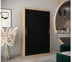 Ruhásszekrény 120 cm Toki (szonoma tölgy + matt fekete). 1064815