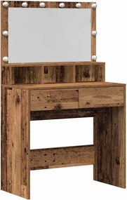 vidaXL Öltözködőasztal fiókkal Öreg fa 80 x 41 x 134,5 cm Faanyag