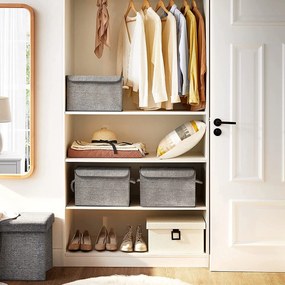 Tárolódobozok fedéllel 3 db-os szett, 38 x 25 x 25 cm, szürke