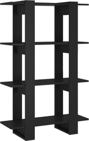 vidaXL fekete könyvszekrény/térelválasztó 80 x 30 x 123,5 cm