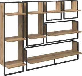 vidaXL Fali polc készlet 6 pcs Artisan tölgy 100 x 25 x 30 cm Faanyag